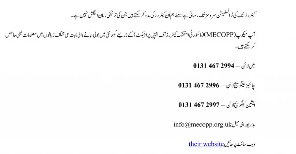 Carers Link website wording-Urdu-1 Urdu translation of text