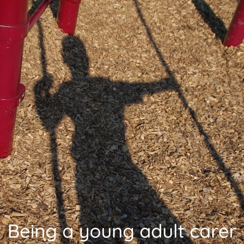 Shadow of a young person on a swing