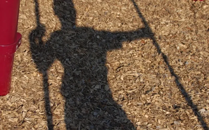 The life of a young adult carer Shadow of a young person on a swing